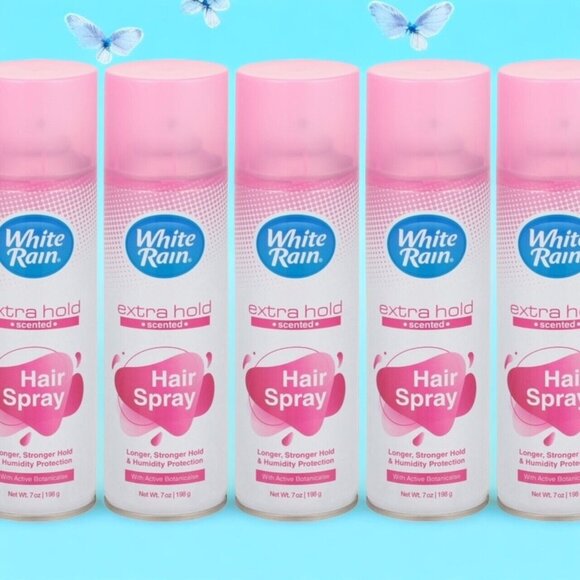 White Rain Aerosol Hairspray Scented Extra Hold Advanced Formula 7oz USA, 5 CANS - Picture 1 of 3